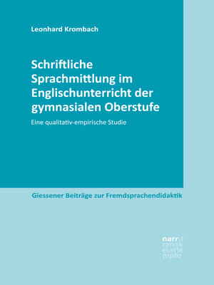 cover image of Schriftliche Sprachmittlung im Englischunterricht der gymnasialen Oberstufe